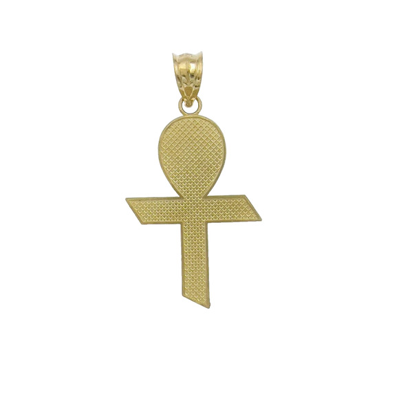 10k Gold Primera Comunion Cross Pendant Charm 1.3" - Picture 3 of 4